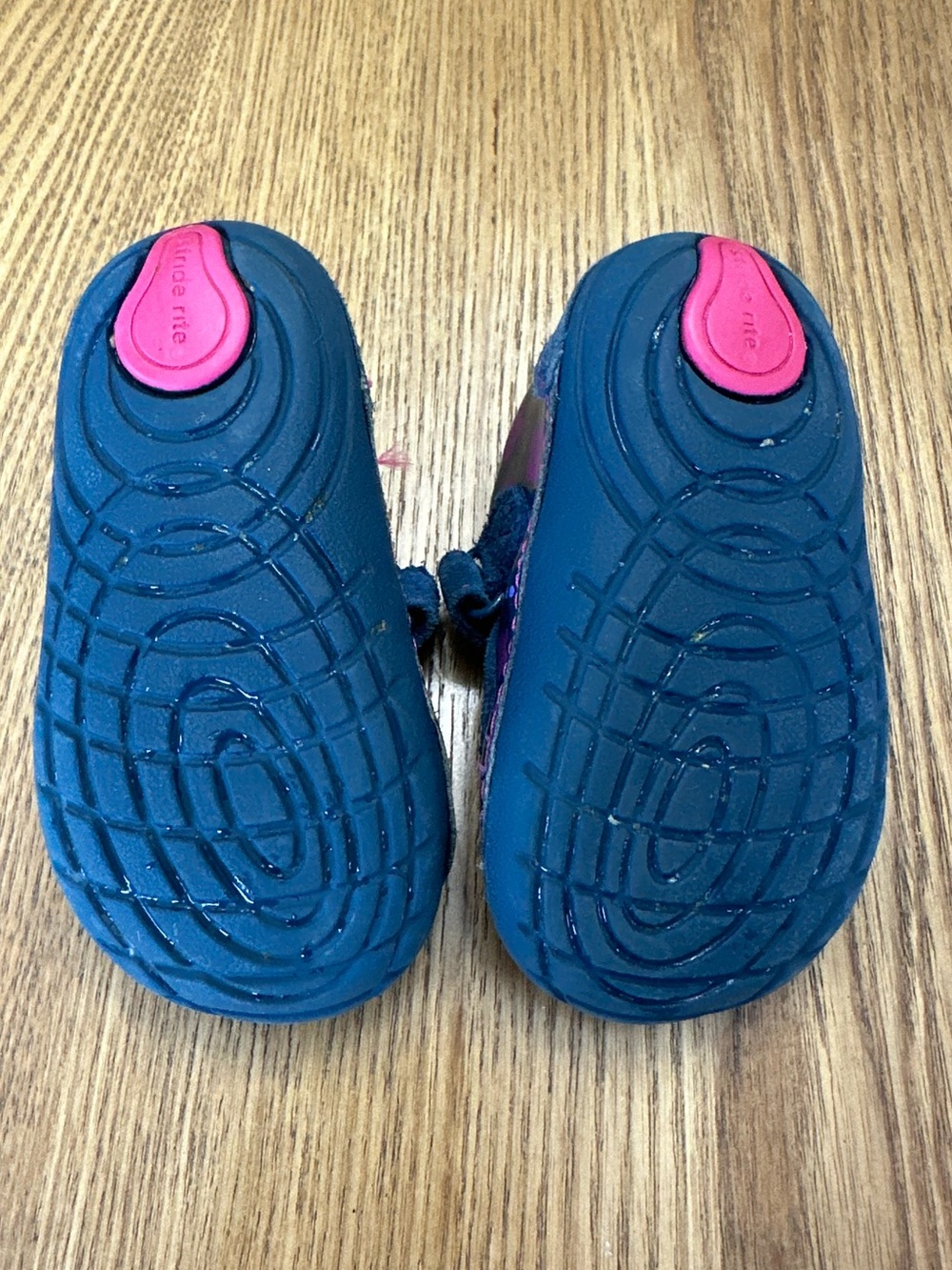Stride Rite Toddler Floral Mary Jane Shoes in Navy and Pink/Purple - Picture 5 of 6